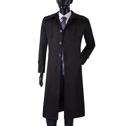 Herren Lang geschnittener Trenchcoat mit klassischem Revers und wasserabweisendem Finish Nord Taschen