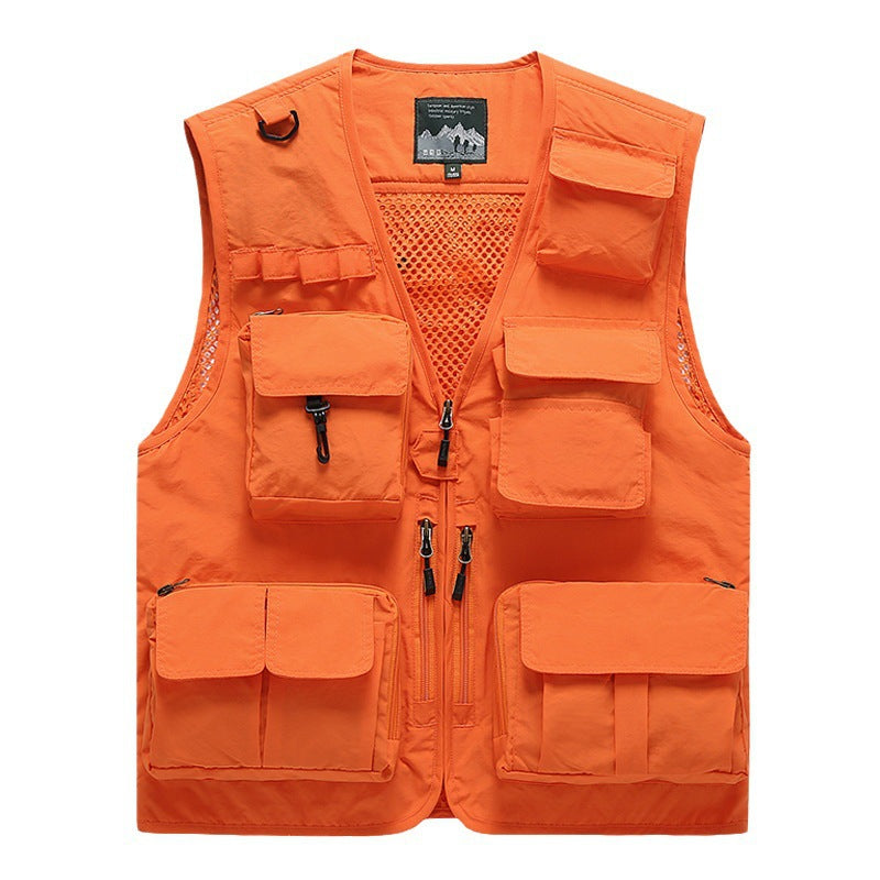 Herren multifunktionale Utility‑Weste mit vielen Taschen und Mesh‑Rücken Nord Taschen