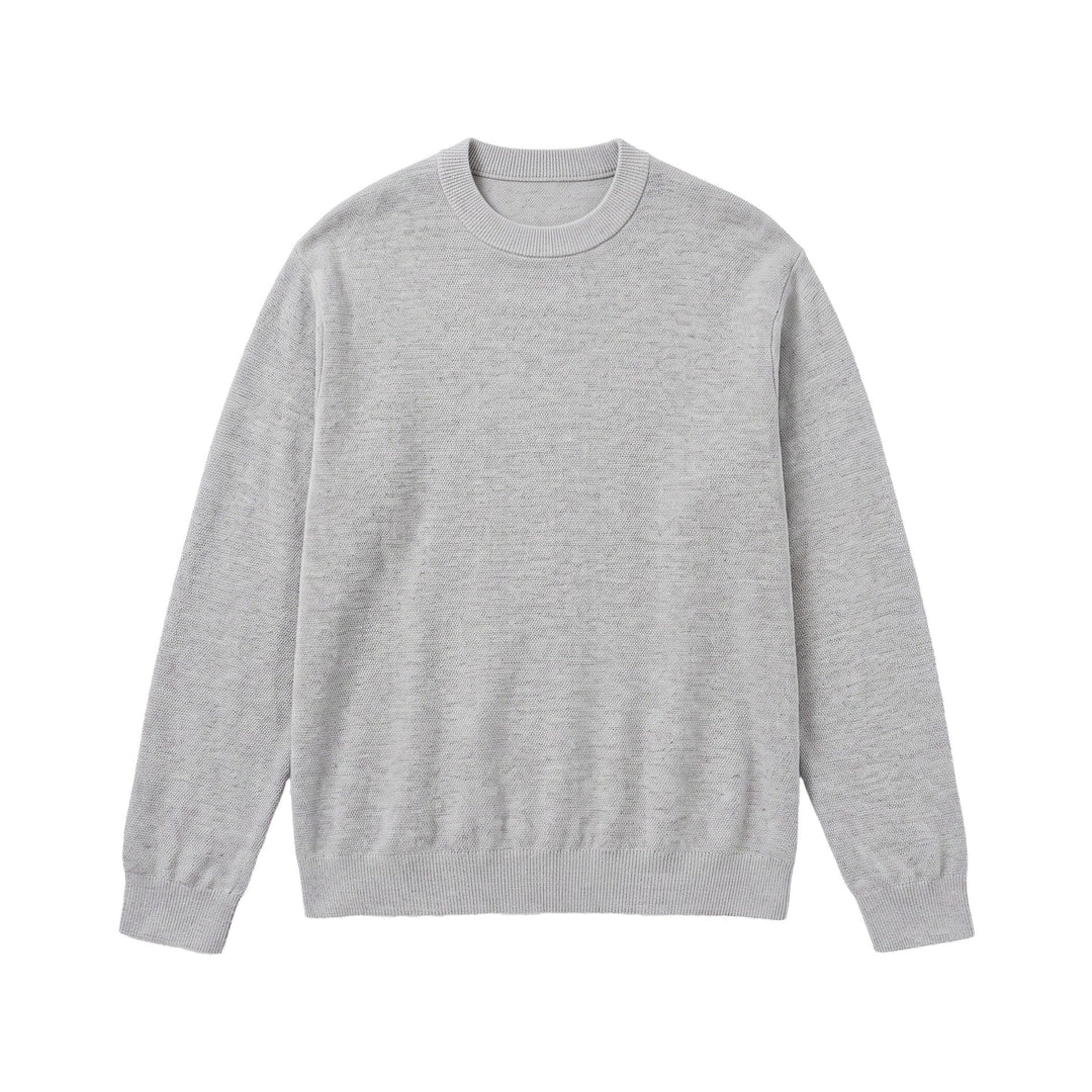 Herren Feiner Rundhals‑Sweatpullover aus Terry‑Frottee mit geripptem Saum Nord Taschen