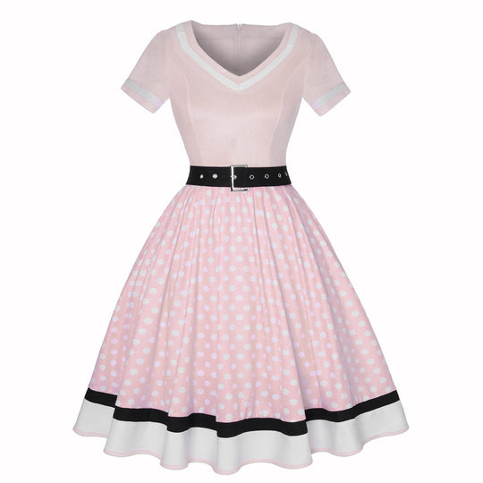 Vintage Hepburn Polka Dot Kleid