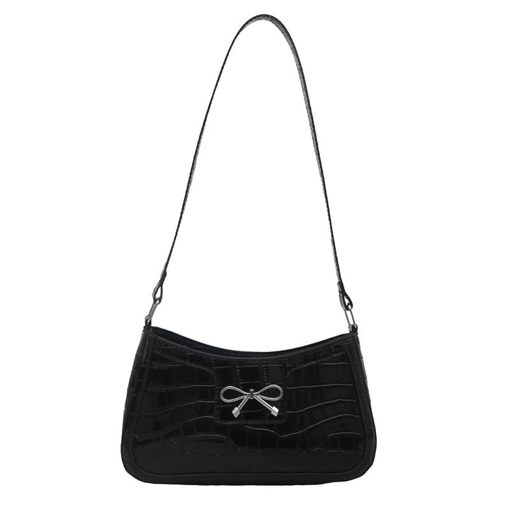 Damen elegante Handtasche mit Krokodilprägung und Schleifendetail Nord Taschen