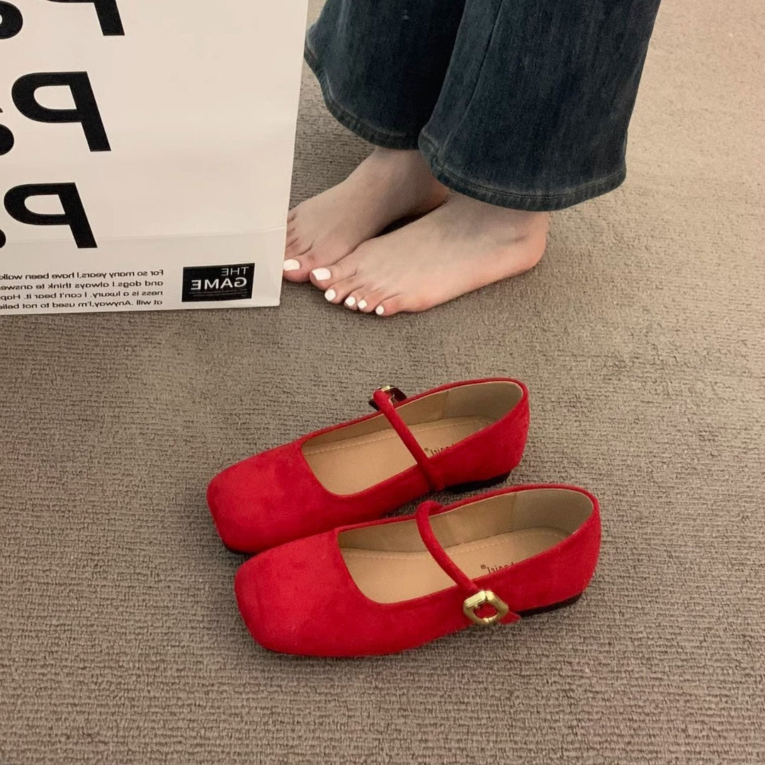 Damen elegante Mary Jane Ballerinas mit modischem Riemchen und komfortablem Fußbett Nord Taschen