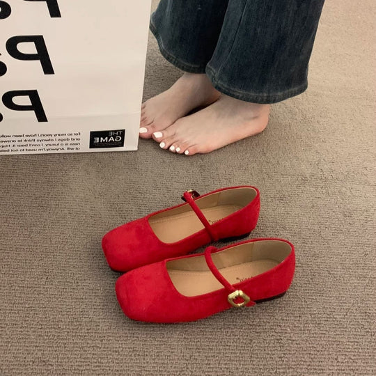 Damen elegante Mary Jane Ballerinas mit modischem Riemchen und komfortablem Fußbett Nord Taschen