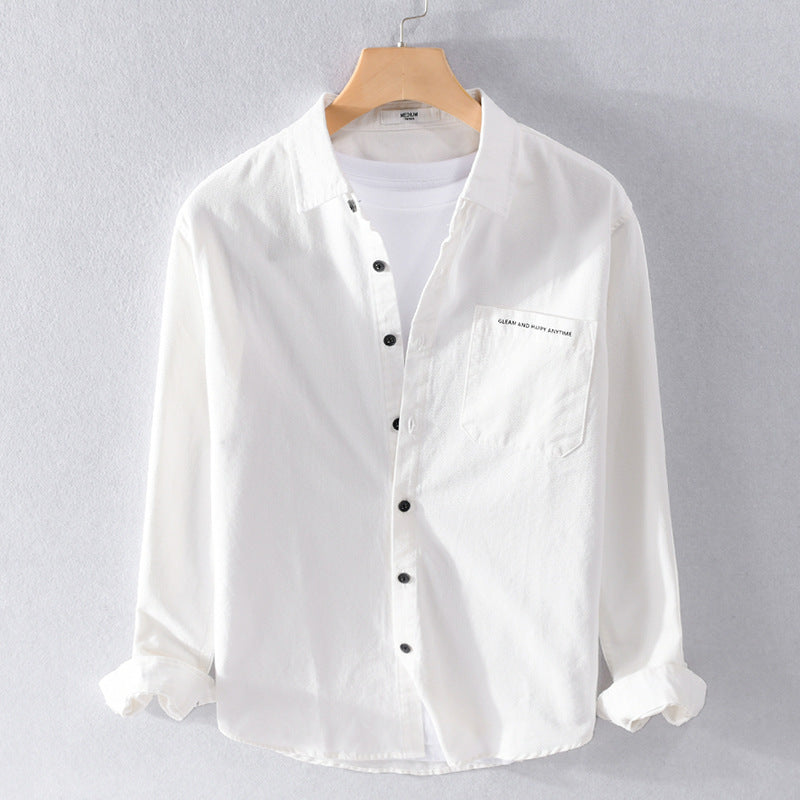 Herren Leichtes Baumwoll-Langarmhemd im Overshirt‑Stil mit Pattentasche und kontrastreichen Knöpfen Nord Taschen
