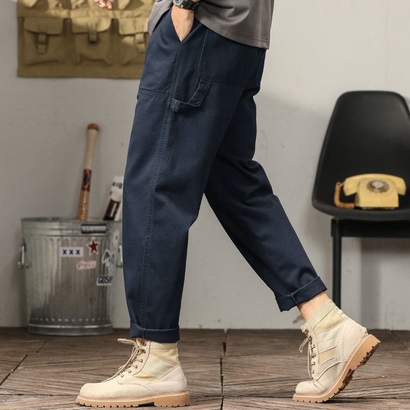 Herren Tapered-Cargohose im Utility-Stil mit gekrempeltem Saum und elastischem Bund Nord Taschen