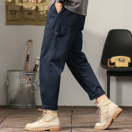 Herren Tapered-Cargohose im Utility-Stil mit gekrempeltem Saum und elastischem Bund Nord Taschen