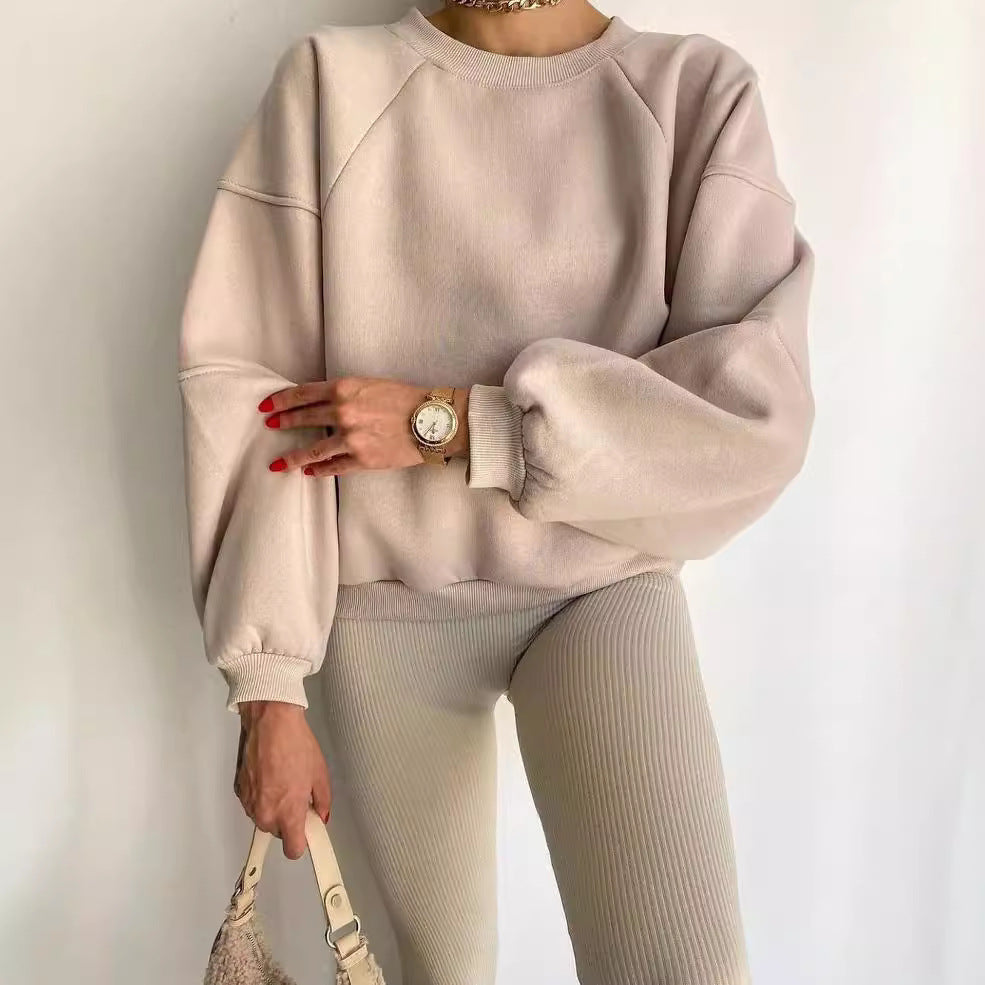 Damen Komfort-Loungewear Kombination Oversize-Sweatshirt mit High-Waist Biker-Shorts Nord Taschen