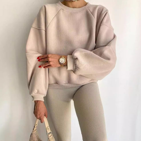 Damen Komfort-Loungewear Kombination Oversize-Sweatshirt mit High-Waist Biker-Shorts Nord Taschen
