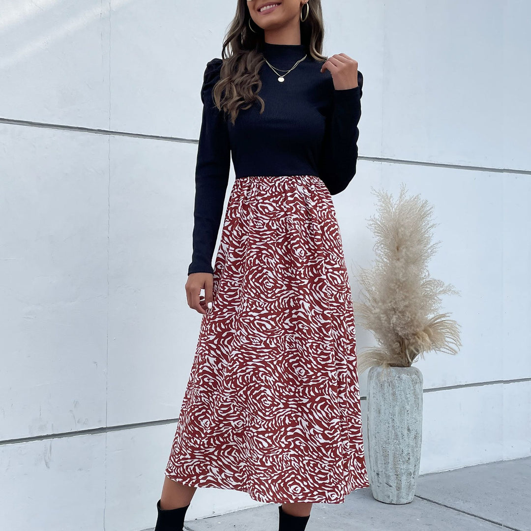 Damen Elegante und verspielte Maxi-Rock mit floralem Muster Nord Taschen