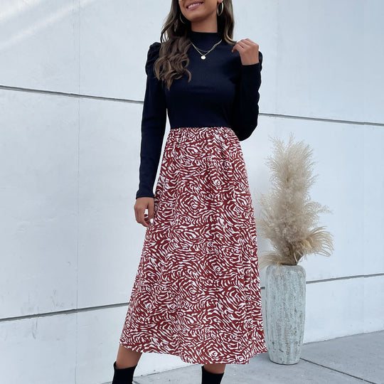 Damen Elegante und verspielte Maxi-Rock mit floralem Muster Nord Taschen