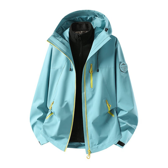 Herren Zweiteilige wasserdichte Outdoorjacke mit abnehmbarer Fleece‑Innenjacke und versiegelten Nähten Nord Taschen