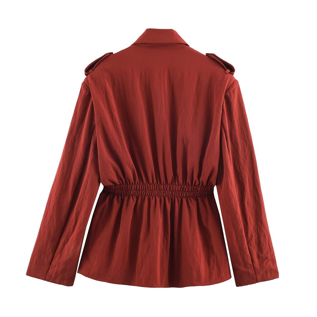 Damen Leichte High‑Waist Palazzo‑Hose mit weitem Bein und Eingrifftaschen Nord Taschen