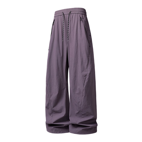 Unisex Weite Tech-Baggy-Hose mit elastischem Kordbund, Reißverschlusstaschen & wasserabweisender Nylonoptik Nord Taschen