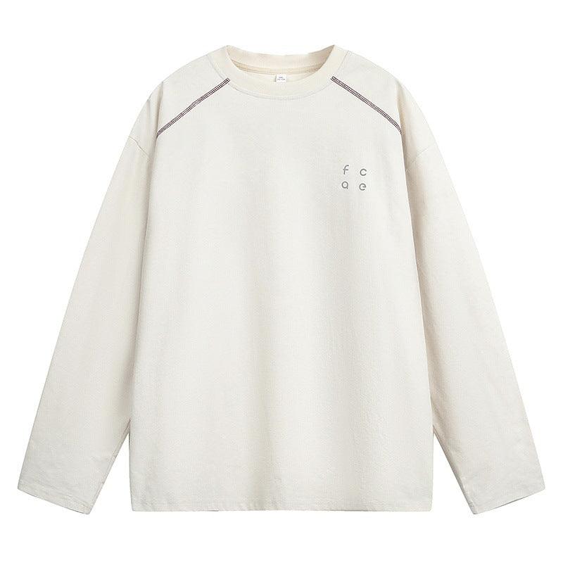 Unisex Oversize Langarmshirt aus Baumwollmix mit Raglannähten und minimalistischer Bruststickerei Nord Taschen