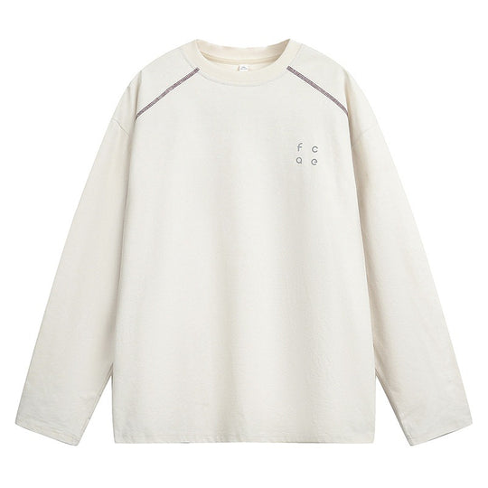 Unisex Oversize Langarmshirt aus Baumwollmix mit Raglannähten und minimalistischer Bruststickerei Nord Taschen