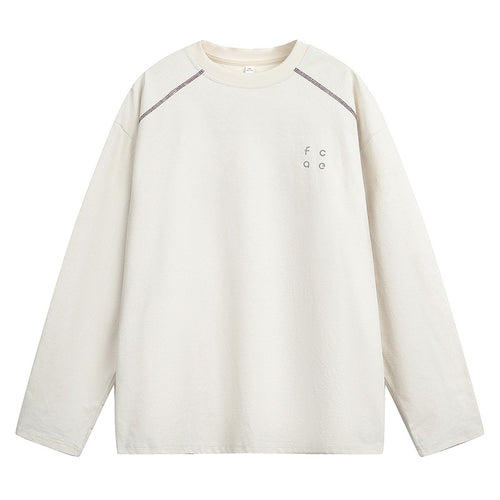 Unisex Oversize Langarmshirt aus Baumwollmix mit Raglannähten und minimalistischer Bruststickerei Nord Taschen