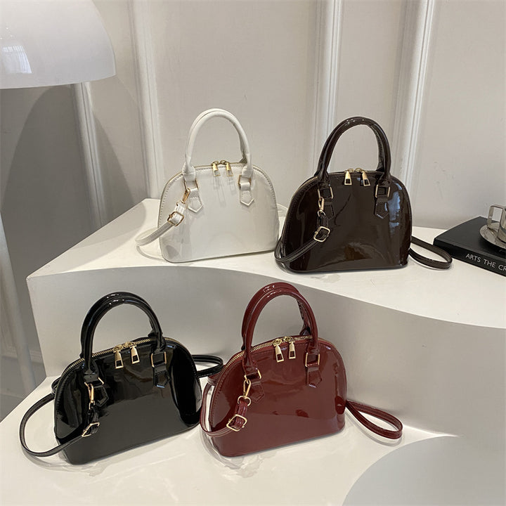 Damen Handtasche mit glänzender Oberfläche und abnehmbarem Schulterriemen Nord Taschen