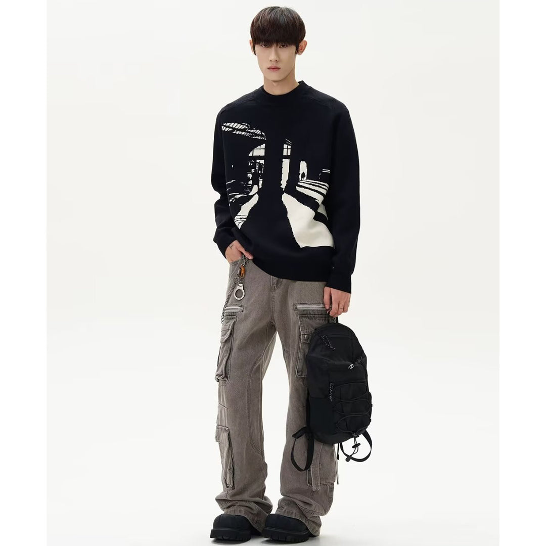 Herren Modischer Pullover mit grafischem Design Nord Taschen