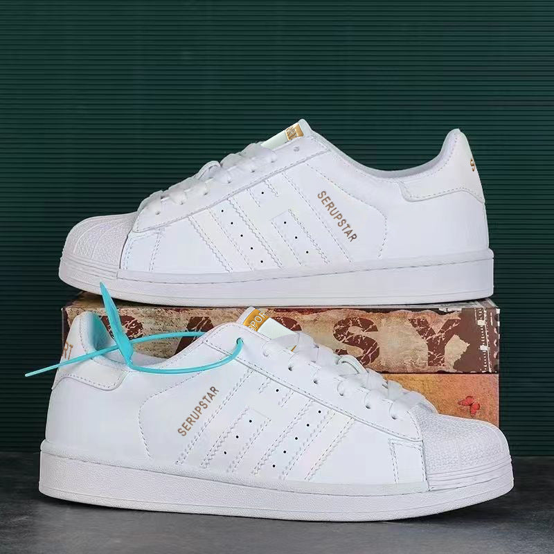 Damen Sportliche Freizeit Sneakers mit Lederoberfläche und rutschfester Sohle - Arvani