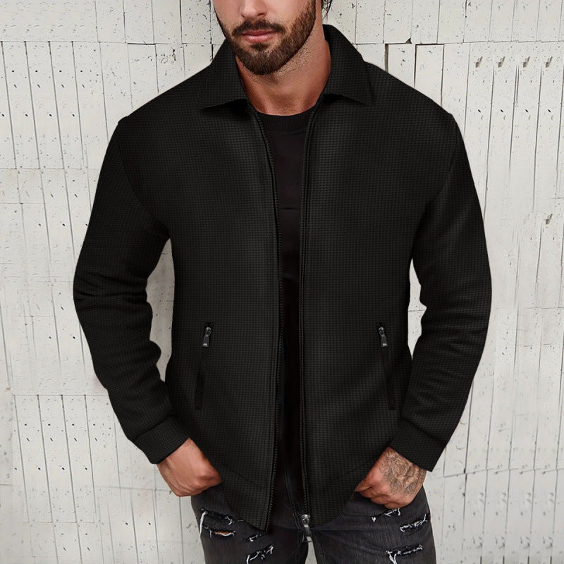 Herren modische Sweatjacke mit strukturierter Oberfläche und praktischen Reißverschlusstaschen - Vittorelli
