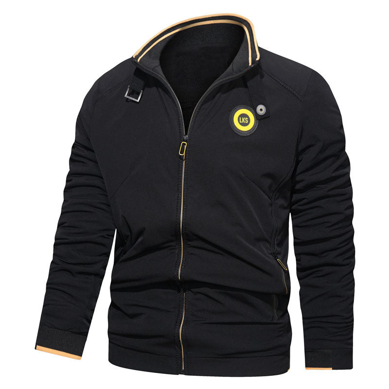 Herren Sportiver Reißverschluss-Sweatshirtblouson mit Stehkragen und Logoapplikation Nord Taschen