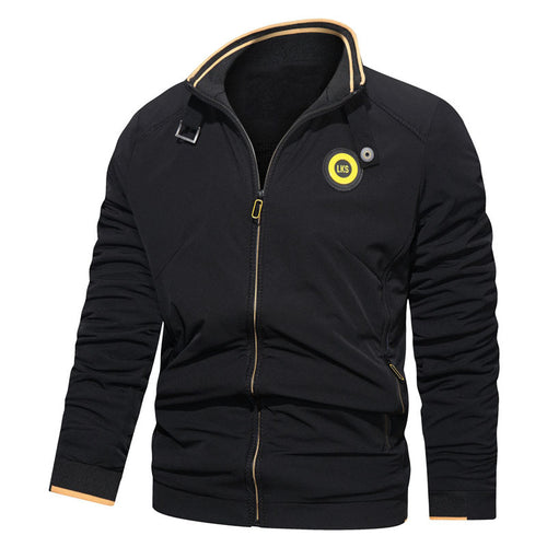 Herren Sportiver Reißverschluss-Sweatshirtblouson mit Stehkragen und Logoapplikation Nord Taschen