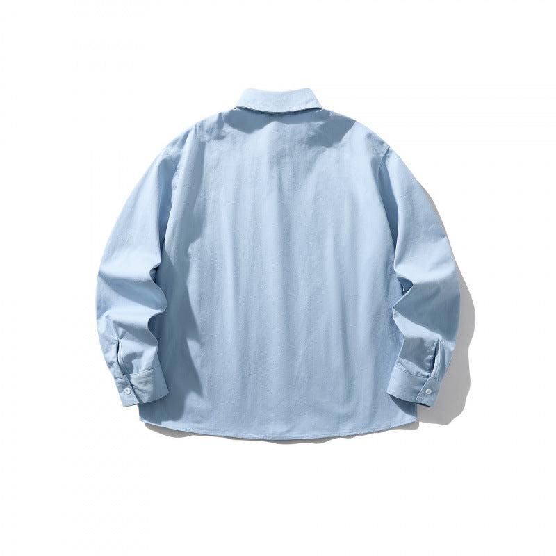 Unisex Oversize-Hemdjacke mit verdeckter Knopfleiste, kastiger Silhouette und abgerundetem Saum Nord Taschen
