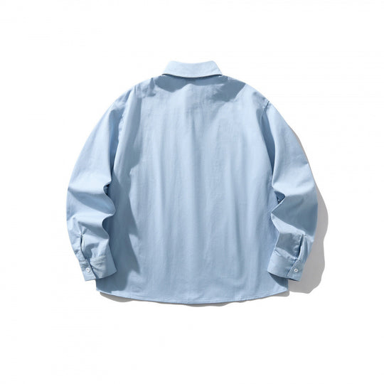 Unisex Oversize-Hemdjacke mit verdeckter Knopfleiste, kastiger Silhouette und abgerundetem Saum Nord Taschen