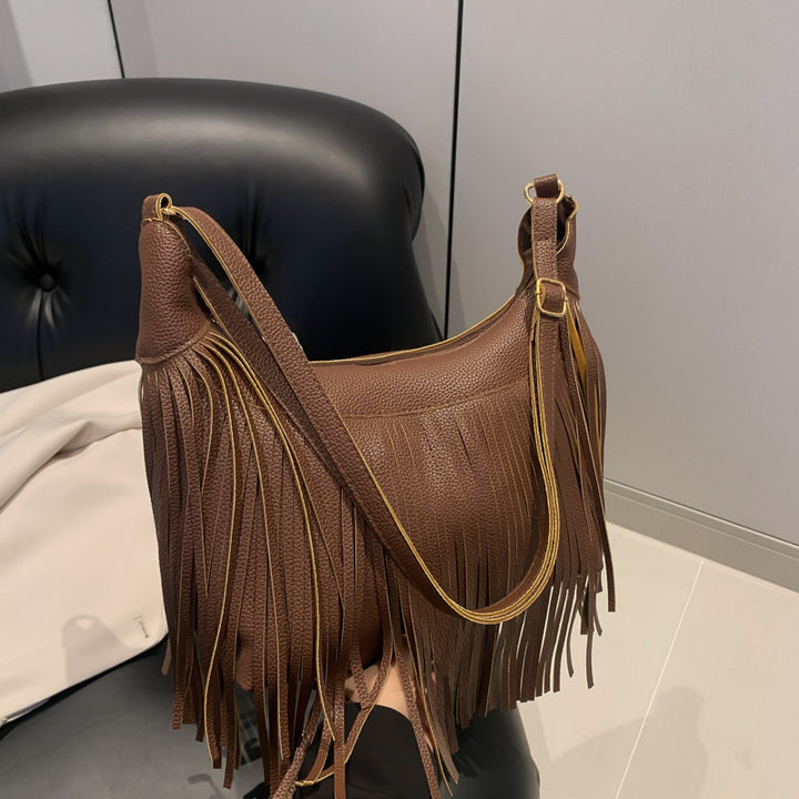 Damen Schultertasche mit fransigen Akzenten Nord Taschen