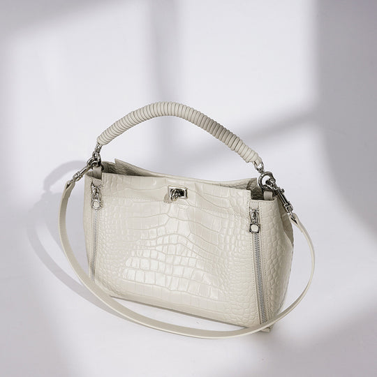 Damen Handtasche mit strukturiertem Krokodilleder und abnehmbaren Schulterriemen Nord Taschen