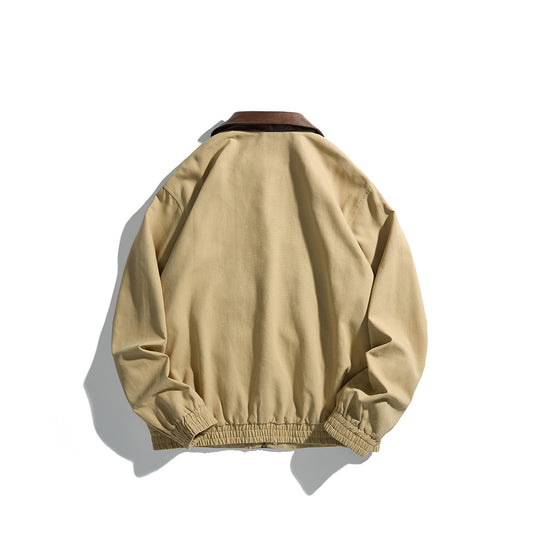 Herren Maskuliner Boxy-Fieldblouson mit kontrastierendem Kunstlederkragen und verdeckter Druckknopfleiste Nord Taschen