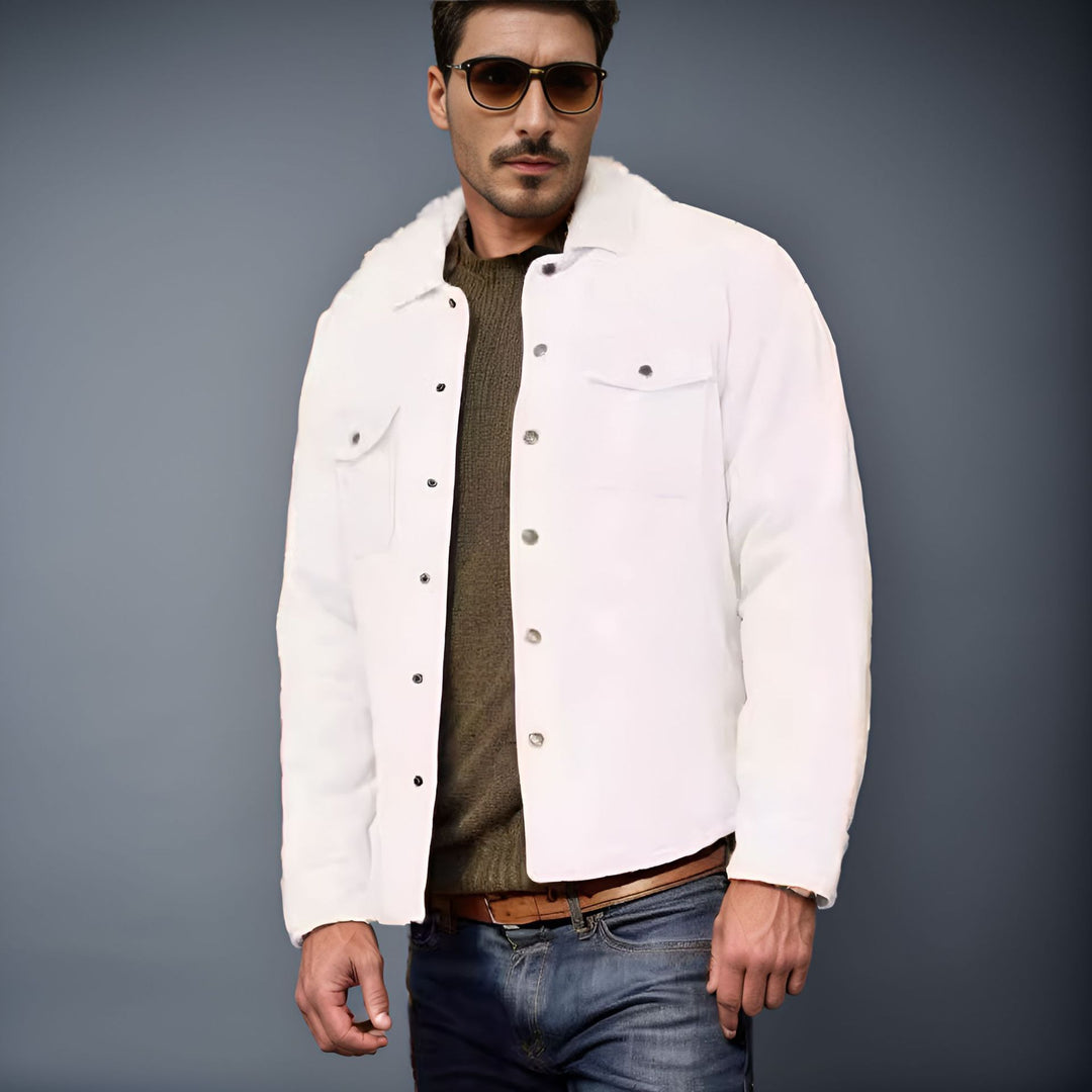 Herren Kord-Worker-Overshirt mit Druckknopfleiste, Pattentaschen und aufgesetzten Eingrifftaschen Nord Taschen