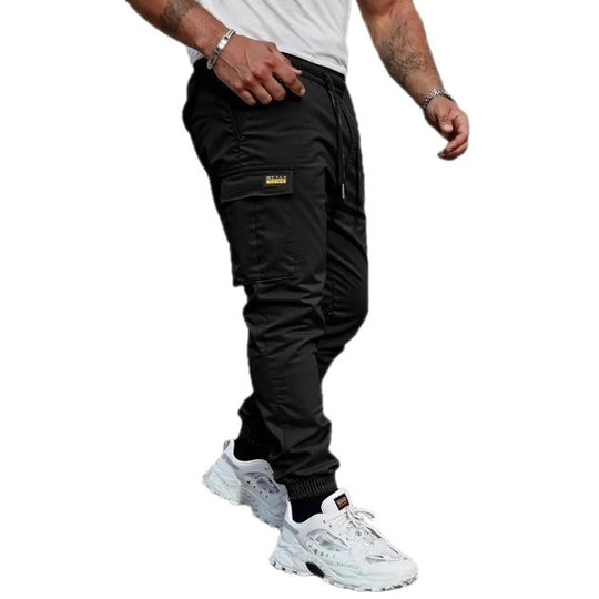Herren Tapered Utility-Cargohose mit Tunnelzugbund, elastischen Bündchen und Mehrfachtaschen Nord Taschen