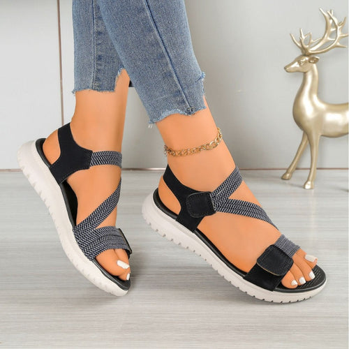 Damen Komfortsandalen mit verstellbaren Riemen und rutschfester Sohle