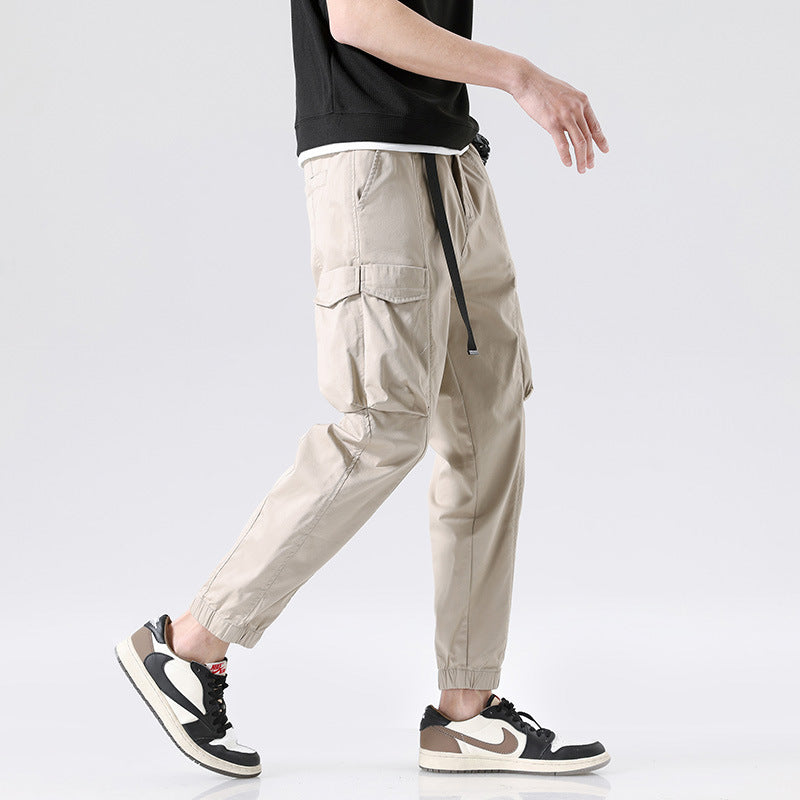 Herren Leichte Utility-Cargohose im Joggerstil mit integriertem Gürtelband und Reißverschlusstaschen Nord Taschen
