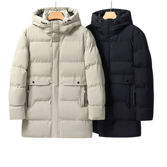 Herren langer gesteppter Winterparka mit Kapuze, wasserabweisender Außenhülle & wärmereflektierendem Innenfutter Nord Taschen