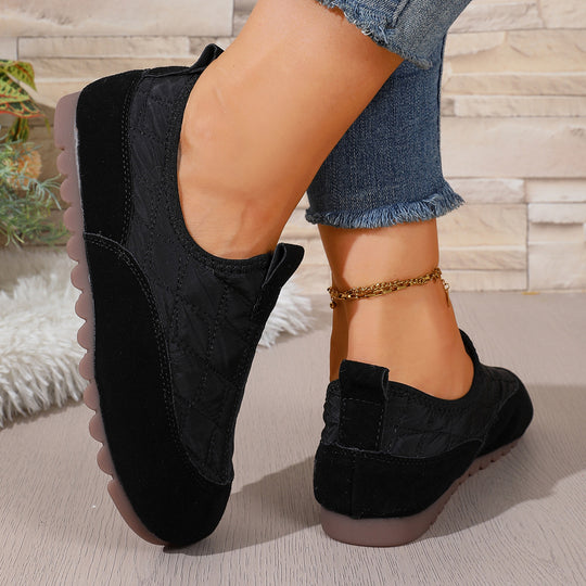 Damen Gepolsterte gesteppte Slip-On Freizeitschuhe mit rutschfester Profilsohle Nord Taschen