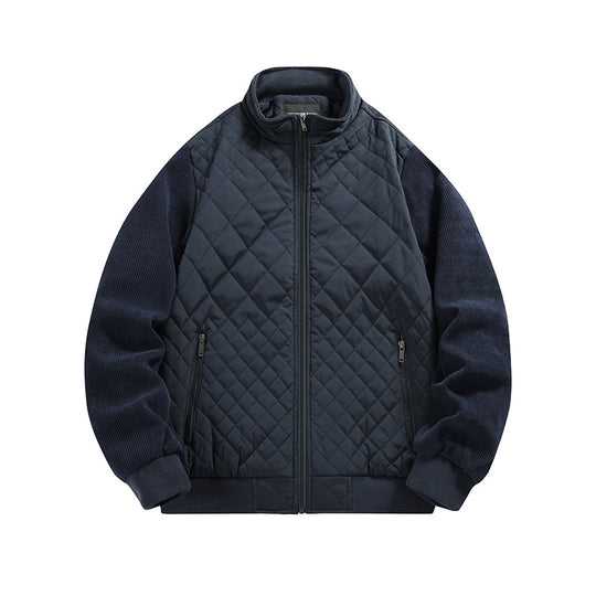 Herren gesteppte Hybridjacke mit Stehkragen und Strickärmeln Nord Taschen