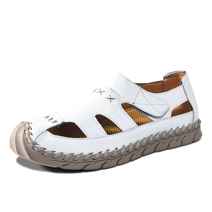 Herren Bequeme Leder-Sandalen mit luftiger Belüftung