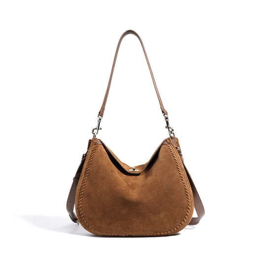 Damen hochwertige Velour-Handtasche mit handgefertigtem Detail Nord Taschen
