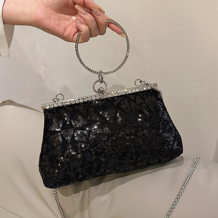 Damen glamouröse Clutch-Tasche mit funkelnden Pailletten Nord Taschen