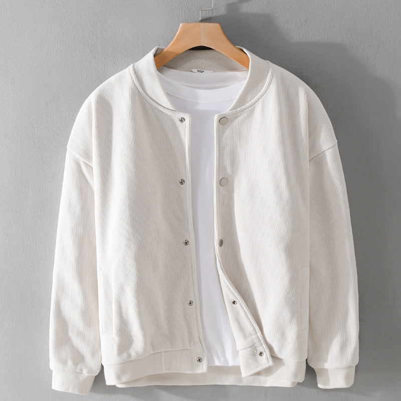 Herren Cord-Collegejacke mit Druckknopfleiste und Rippbündchen Nord Taschen