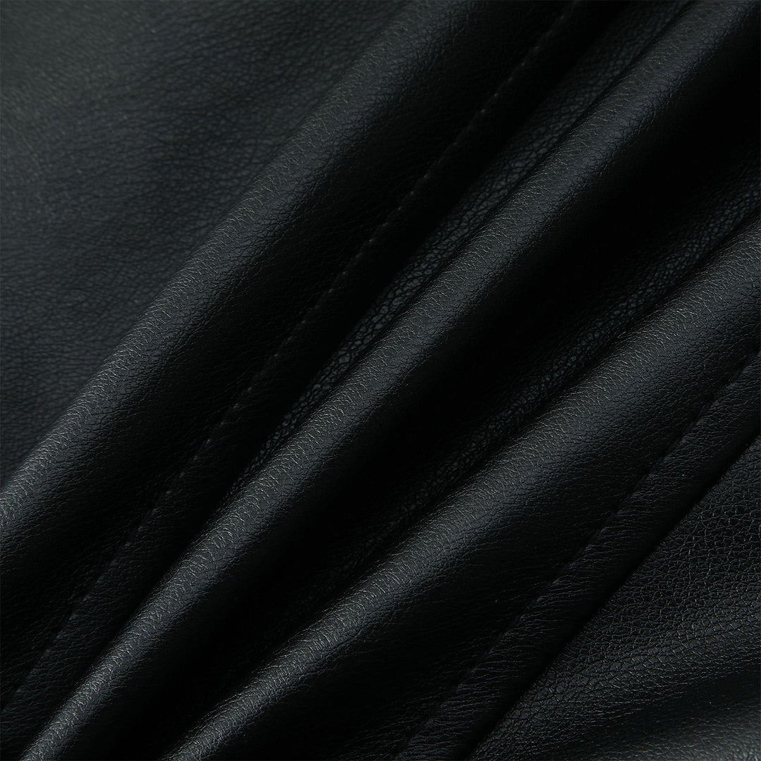 Damen Motorrad-Bikerjacke aus Kunstleder mit Stehkragen, asymmetrischem Reißverschluss und Zierfalten Nord Taschen