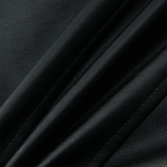 Damen Motorrad-Bikerjacke aus Kunstleder mit Stehkragen, asymmetrischem Reißverschluss und Zierfalten Nord Taschen