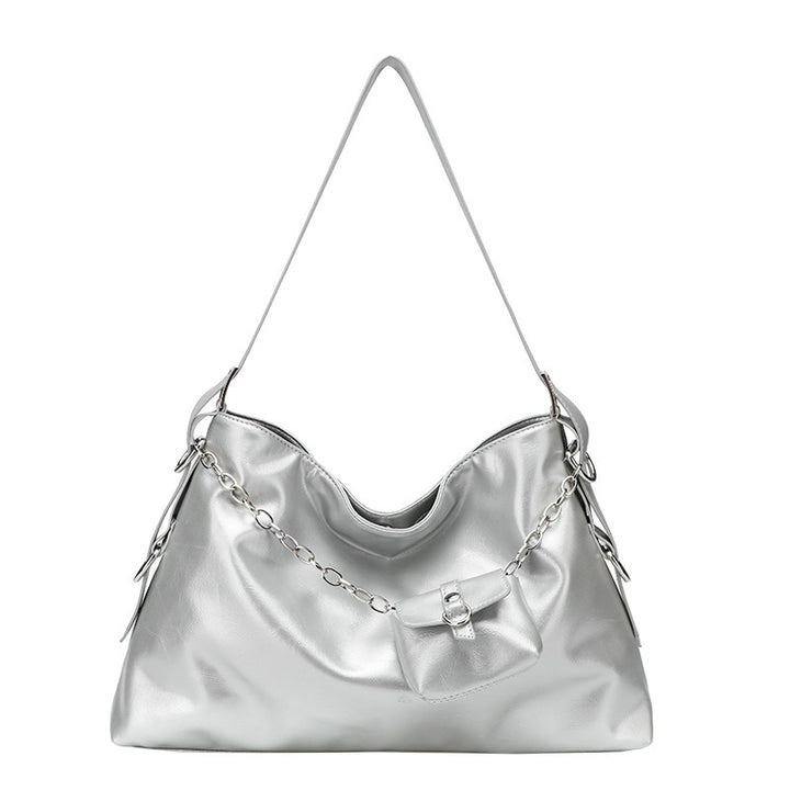 Damen Hobo-Tasche mit dekorativen Kettendetails und praktischem Faltendesign Nord Taschen