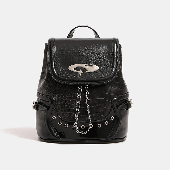 Damen Rucksacktasche mit modischem Kroko-Design und eleganten Metallakzenten Nord Taschen