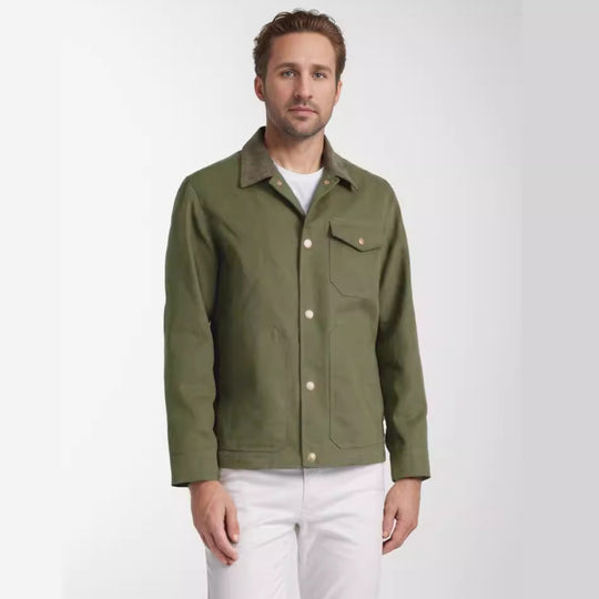 Herren robuste Canvas-Chorejacke mit Cordkragen und aufgesetzten Pattentaschen Nord Taschen