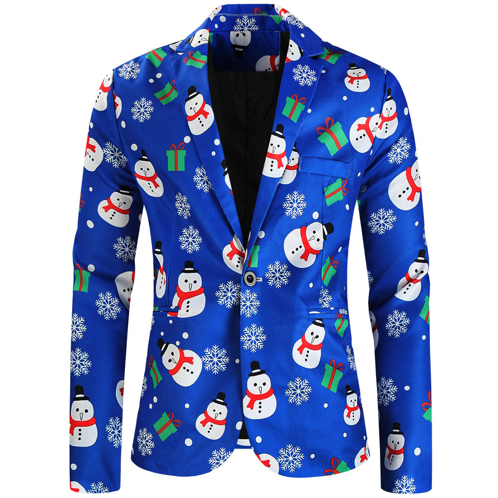 Damen Weihnachtliches Slim-Fit-Sakko mit Allover Rentier- und Tannenbaum-Print Nord Taschen