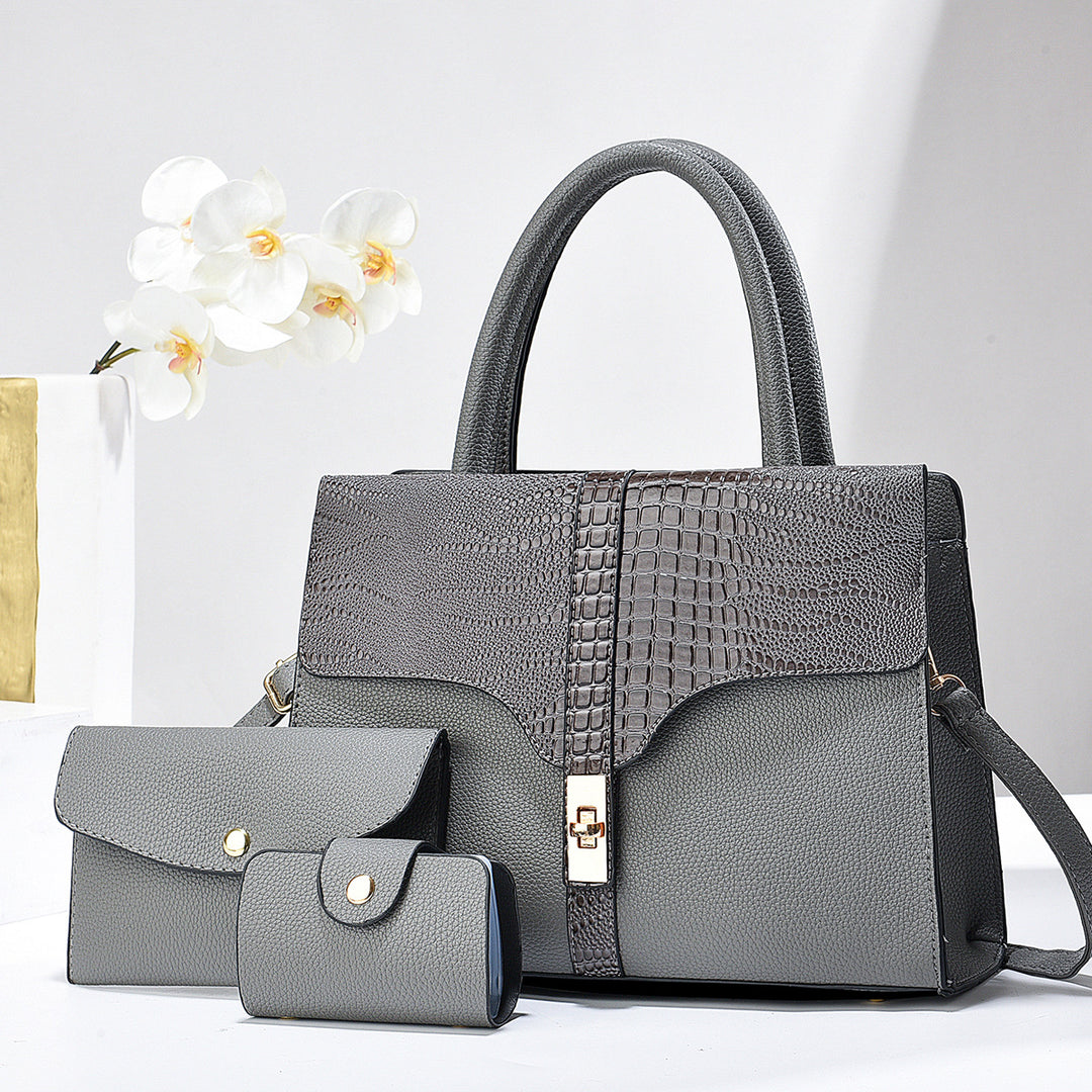 Damen strukturierte Handtasche mit abnehmbarem Zubehör Nord Taschen