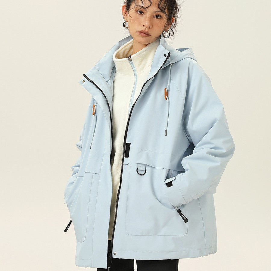 Damen Kapuzen-Utility-Parka mit wasserdichter Membran, großen Fronttaschen & verstellbarem Saum Nord Taschen